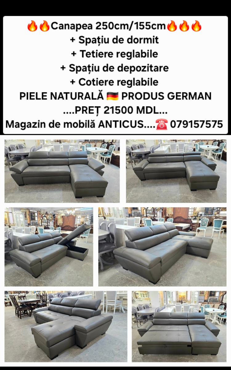 Mobila moale,fotolii-piele naturală.germania.уголоки кожаные - раскладывается!! foto 10