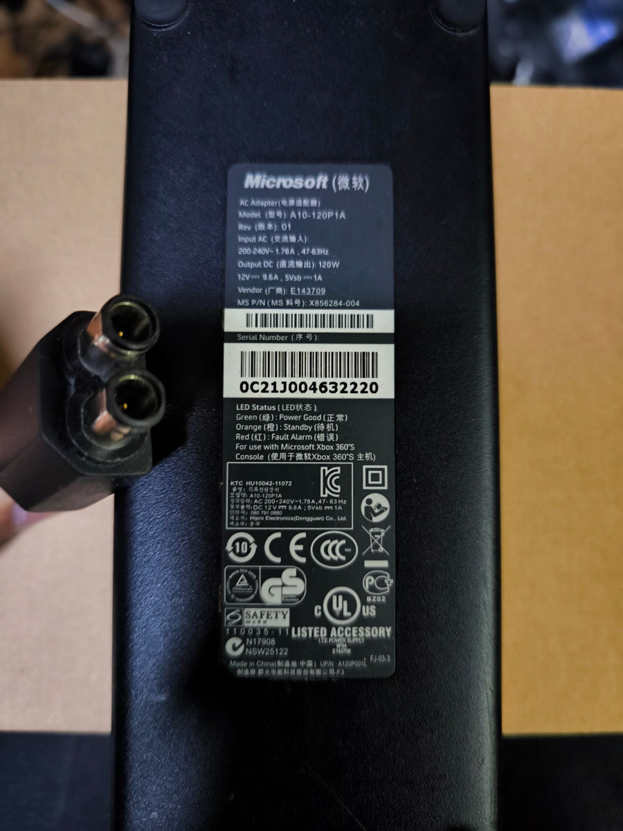 Оригинальный блок питания для Xbox 360 Slim