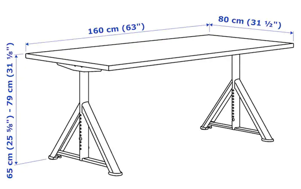 Masă cu reglare înălțime IKEA Idasen 160x80 foto 3