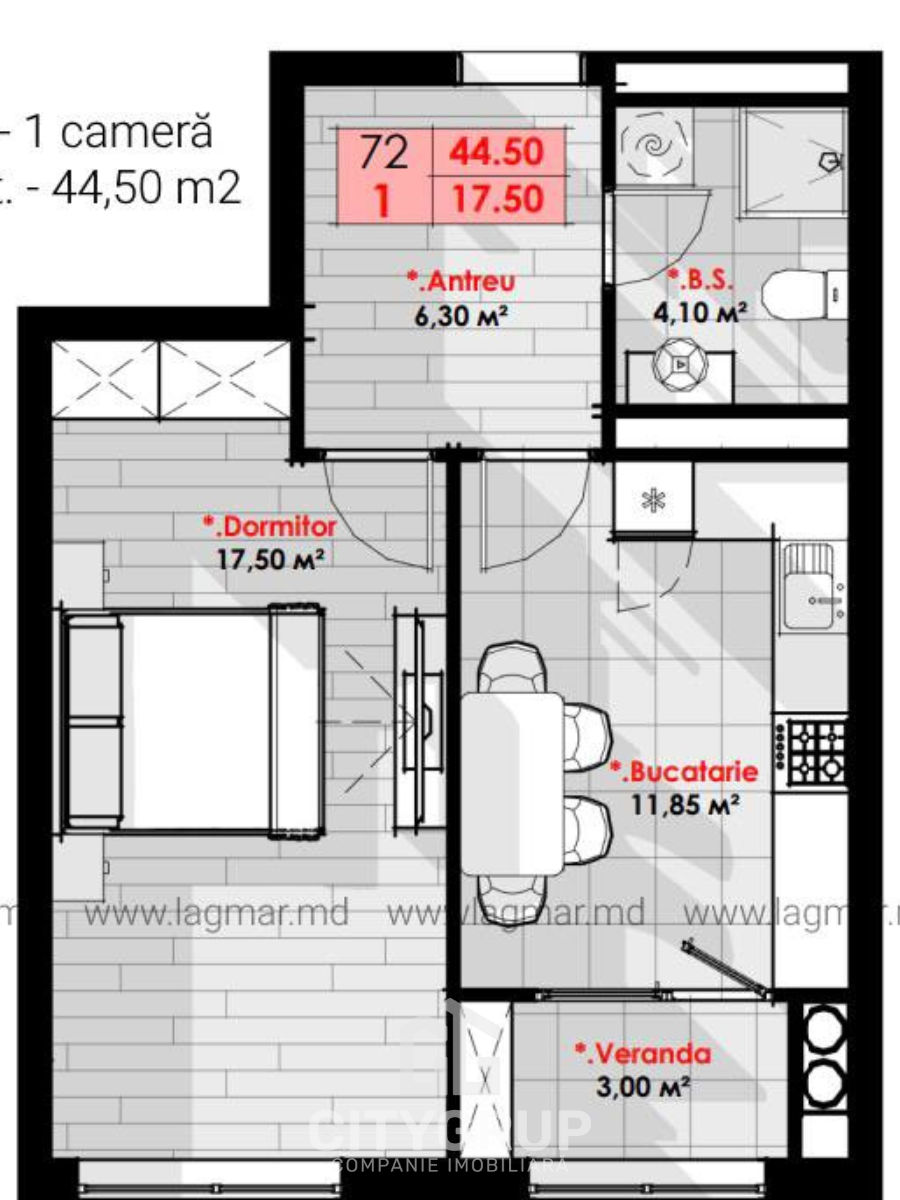 Apartament cu 1 cameră, 45 m², Râșcani, Chișinău foto 1