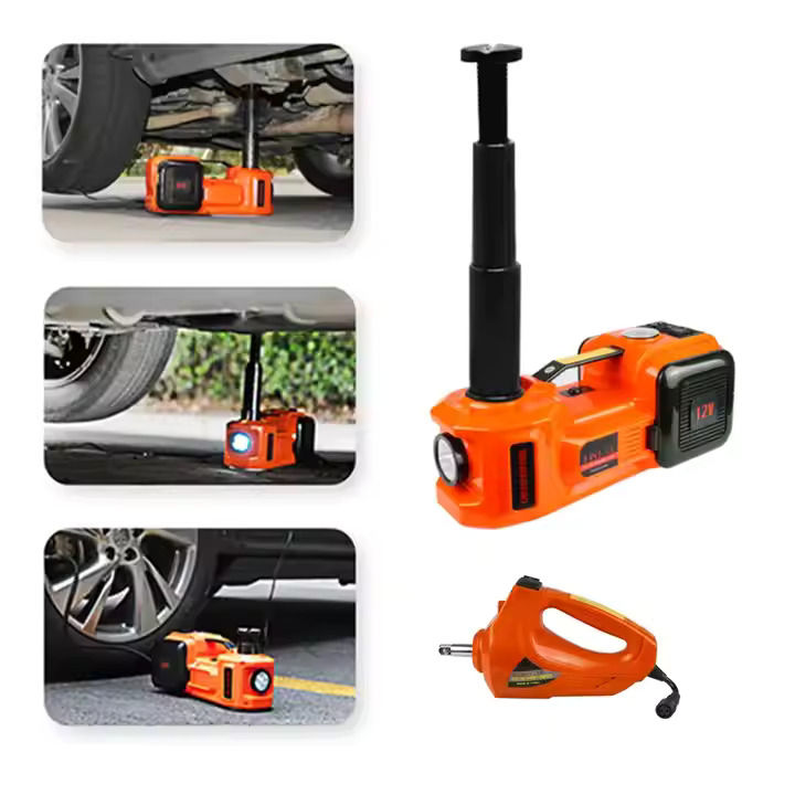 Cric electrohidraulic 5t 5in1 + cheie de impact + pompa electrica si lanterna foto 8