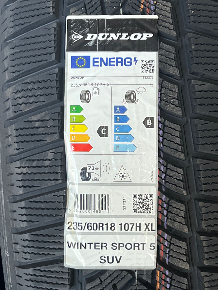 2 шины/2 anvelope 235/60 R18 Dunlop WinterSport 5 Suv/ Доставка, livrare toata Moldova фото 1