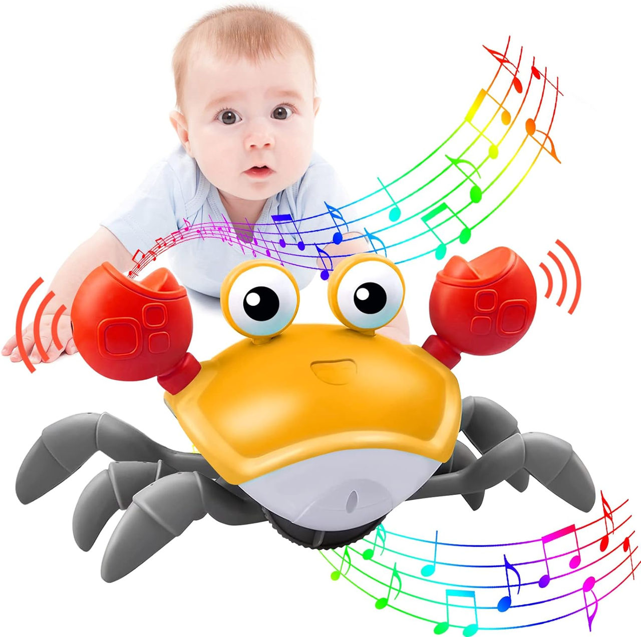 Jucarie interactiva pentru copii, crab mergator cu lumini/ Интерактивная музыкальная игрушка краб foto 0