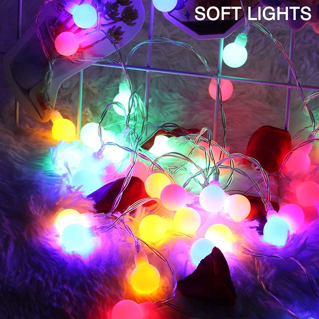 Fairy lights battery, 7m 60 led ghirlanda pe baterii becuri foto 1