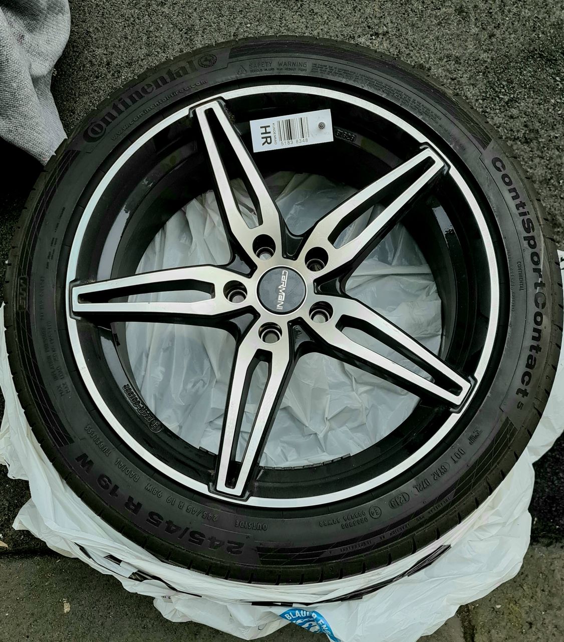 Летняя резина Continental с литыми дисками Carmani-15 Oskar 8.5Jx19 ...