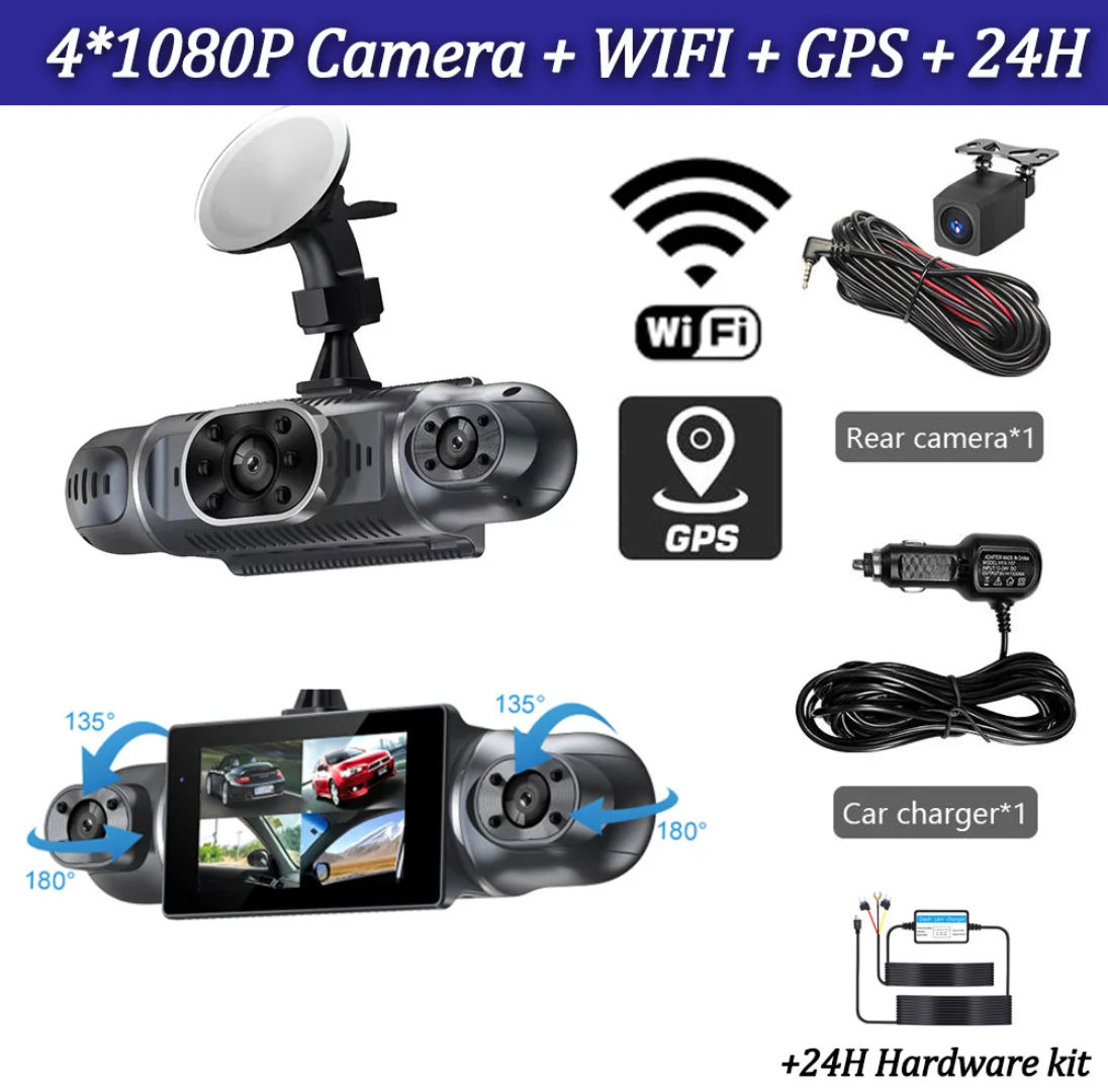 4 Cameri 360*, 24/7,Full HD, Night Video,GPS,..