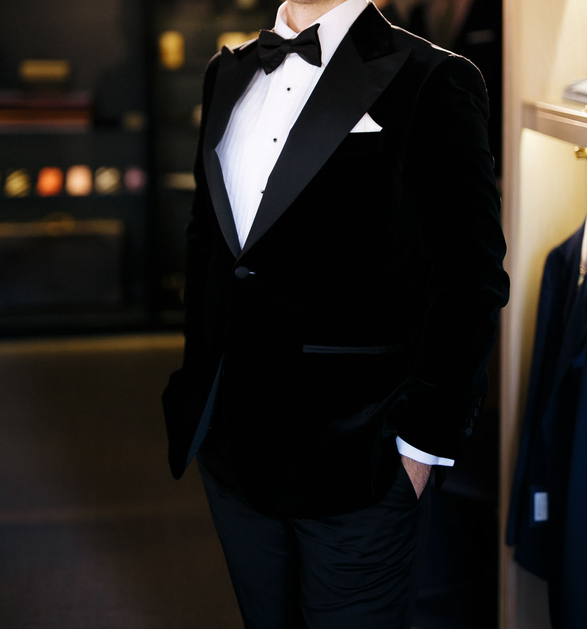 Papion elegant din matase neagra - black silk butterfly bow tie (viggo) foto 6