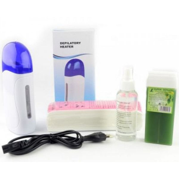 Kit epilare, set epilare acasa, cu incalzitor, ceara, benzi, ulei foto 0