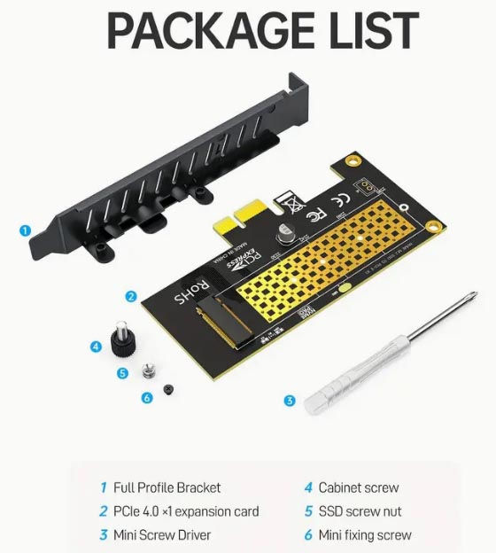 Переходники Pcie - NVME, Pcie - SATA III, (M.2 NVME SSD Ngff to Pcie 3.0 X16, Х4, Х1) фото 3