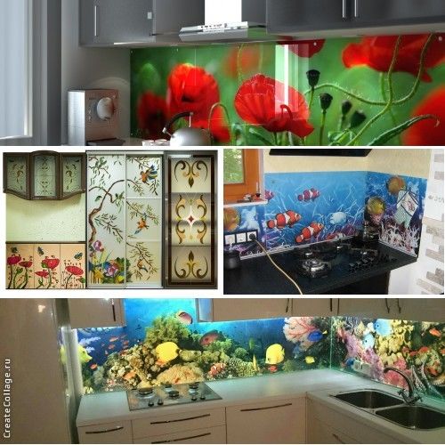 Художественные фартуки для кухни под заказ и мн др. из стекла. foto 3