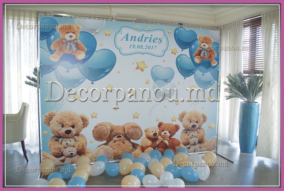 Foto panou , foto stand , banner ca decor cu baloane pentru nunta , cumetrie , zi de nastere , botez foto 4