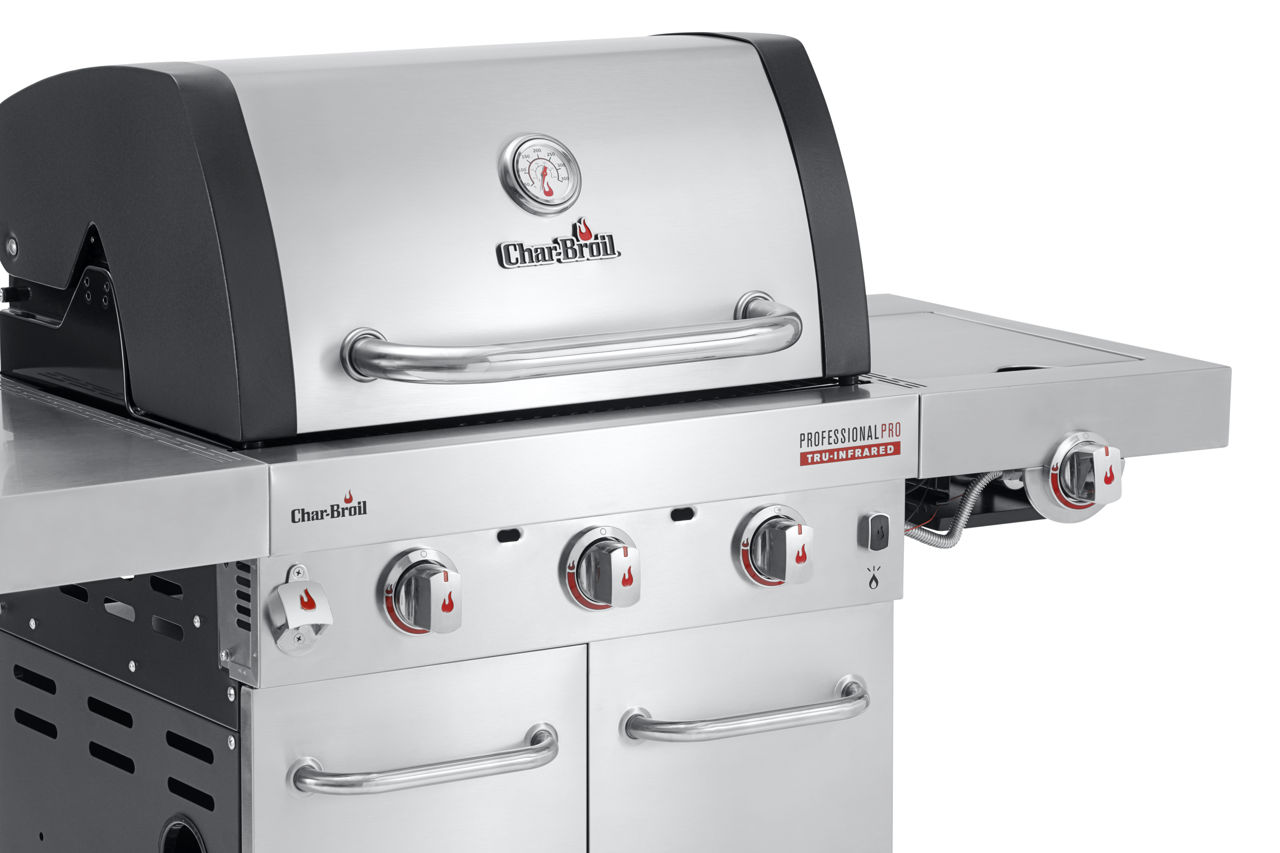 Gratar pe gaz din inox Char-Broil Professional Pro S 3, grile din fonta, sear burner, TRU-Infrared foto 7