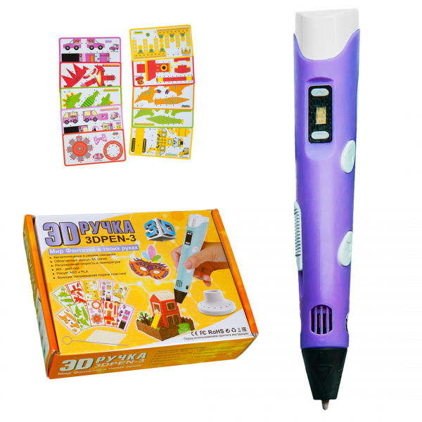 Набор 3Dpen-3 3D ручка с набором трафаретов фото 2