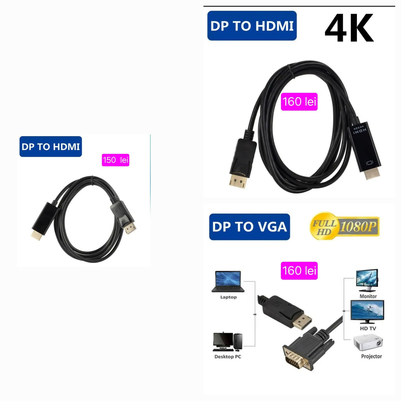 Adapter Vga Hdmi Dvi D DP MiniDP Rca foto 14