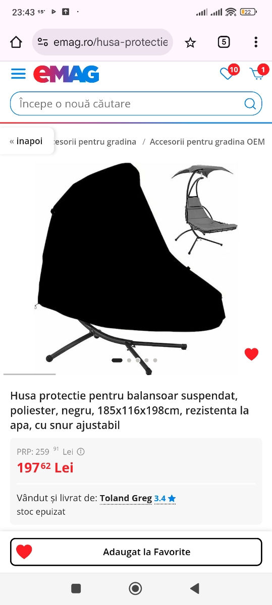 Husa protecție pentru balansoar. Calitate super 500 lei foto 1