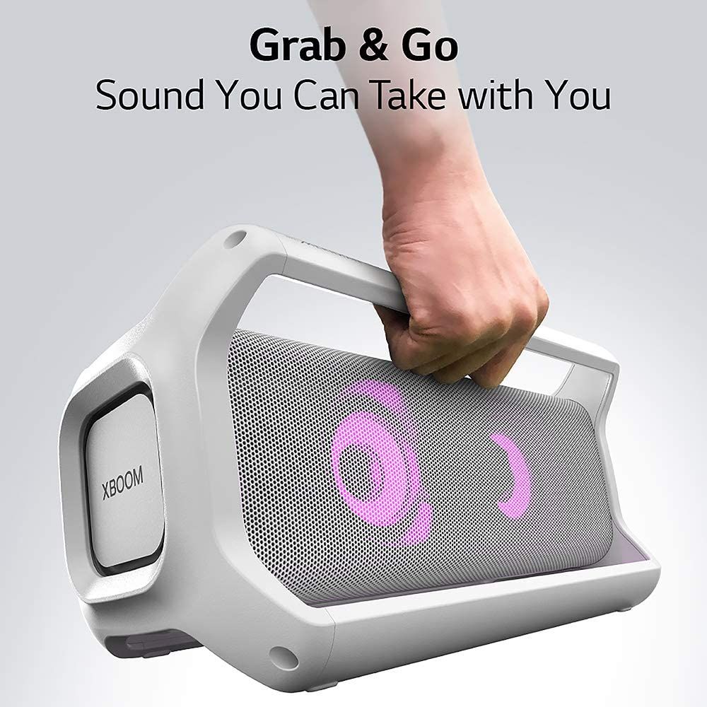 LG PK7W Xboom Go Water-Resistant Wireless Bluetooth Party Speaker with Up To 22 Hours Playback - Whi foto 4