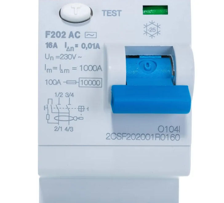 Întrerupător de curent rezidual RCD ABB F202 AC 16/0,01 2CSF202001R0160 Protecție împotriva curentul foto 7