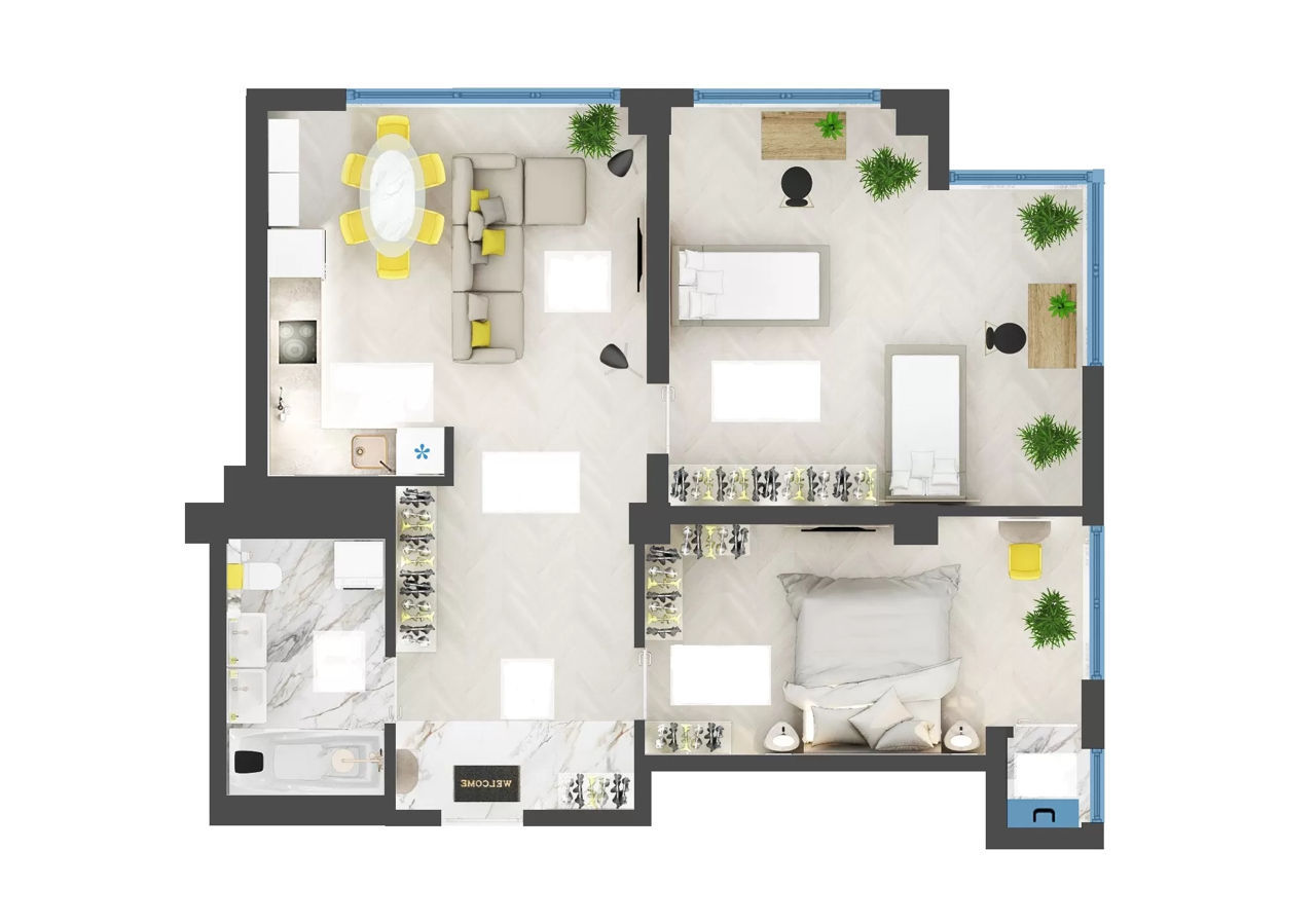 Apartament cu 2 camere, Centru, Chișinău, Chișinău mun.