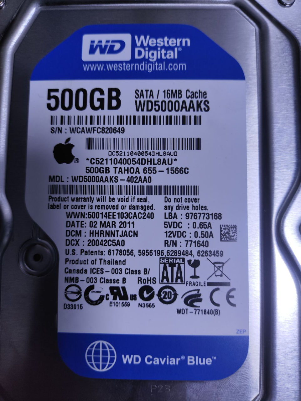 Hard Disk-uri Originale de la Apple Western Digital și Seagate, 500 GB și 1000 GB foto 2