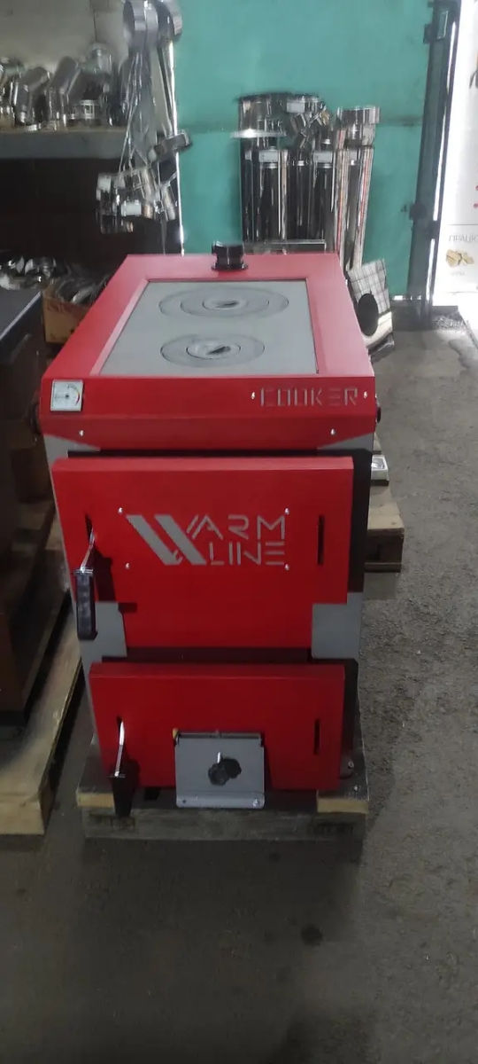 Cazan Plita Warmline Cooker 16 KW / 21 kW. Metal 6 mm. Schimbător de căldură tip șahtă. Garanție foto 1