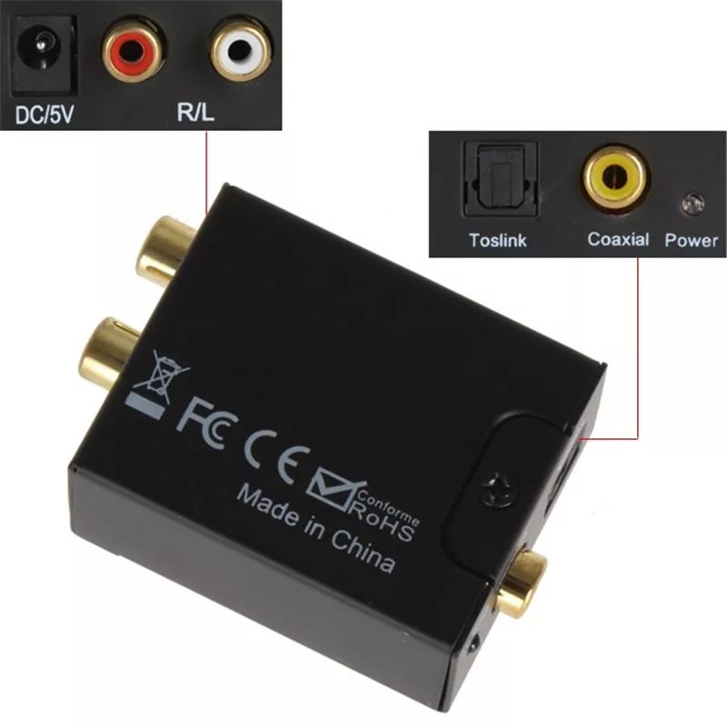 Цифровой в аналоговый аудио конвертер digital to analog audio converter-  200 lei foto 10