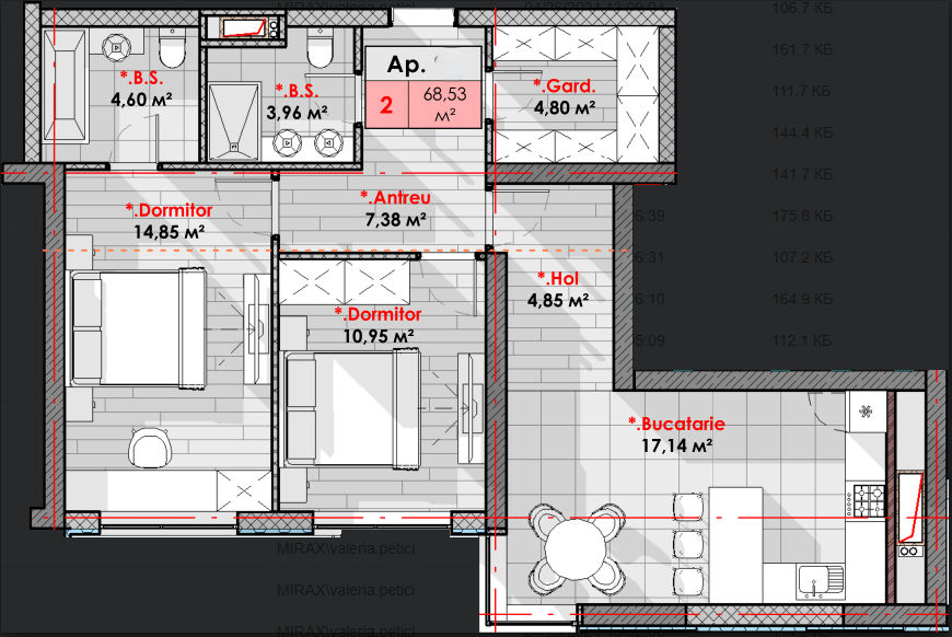 Apartament cu 2 camere, 69 m², Râșcani, Chișinău foto 2