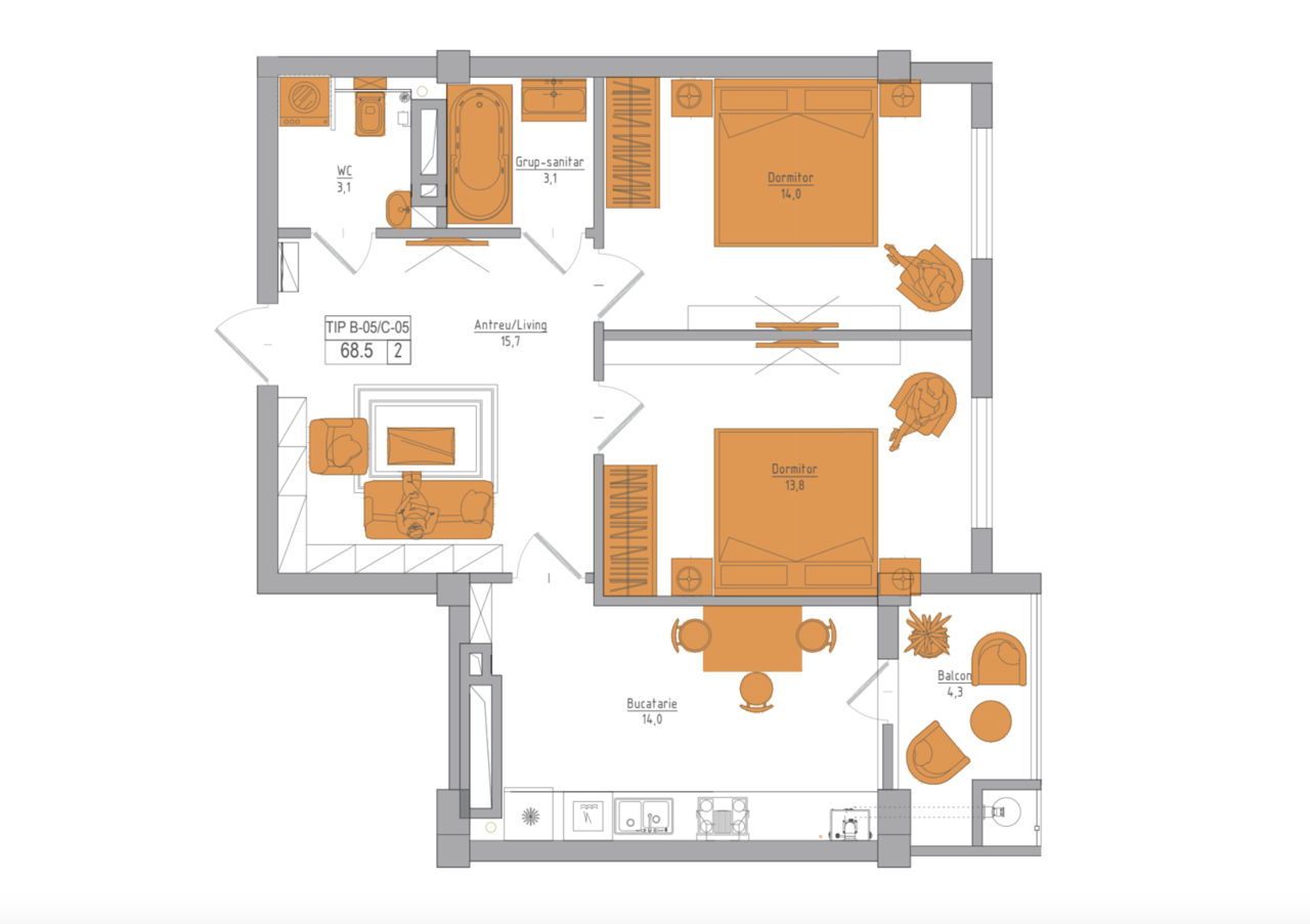 Apartament cu 2 camere,  Telecentru,  Chișinău,  Chișinău mun. foto 7