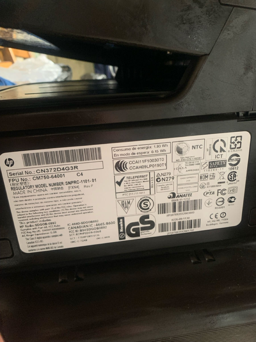 Printer  HP Officejet pro 8600 plus e all-in-one printer SNPRC-1101-01 фото 1