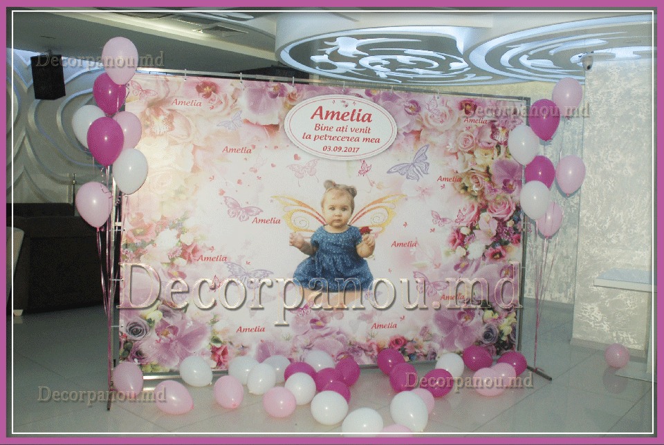 Foto panou , foto stand , banner ca decor cu baloane pentru nunta , cumetrie , zi de nastere , botez foto 3
