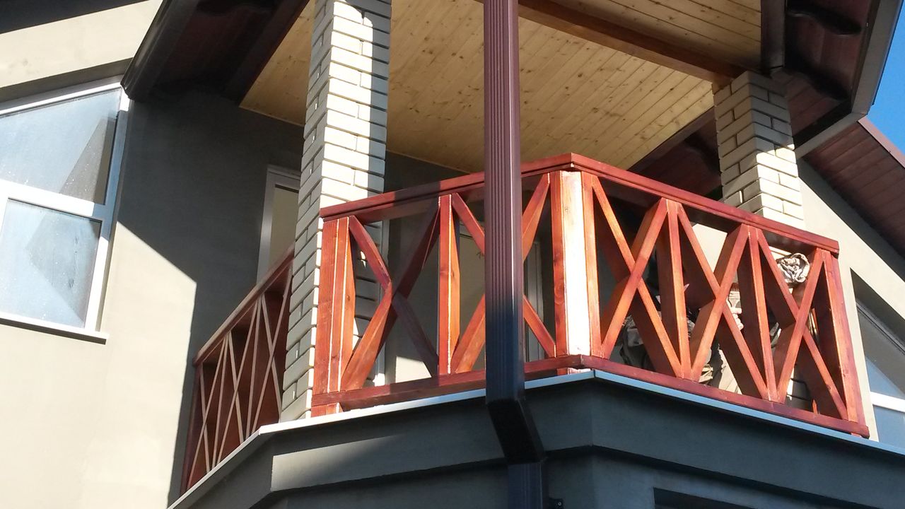 Balustrade din lemn  p/u terase, balcoane. Ограждения из дерева для терасс и балконов. foto 11