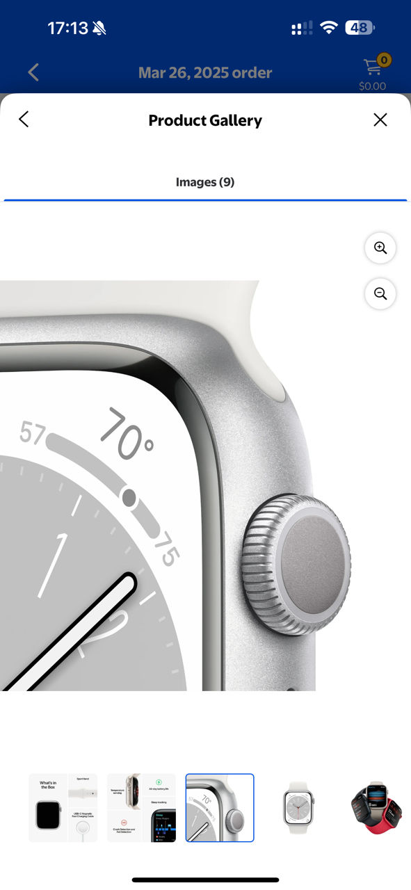 Apple Watch Series 8 GPS 45mm Silver Aluminum Case with White Sport Band foto 4