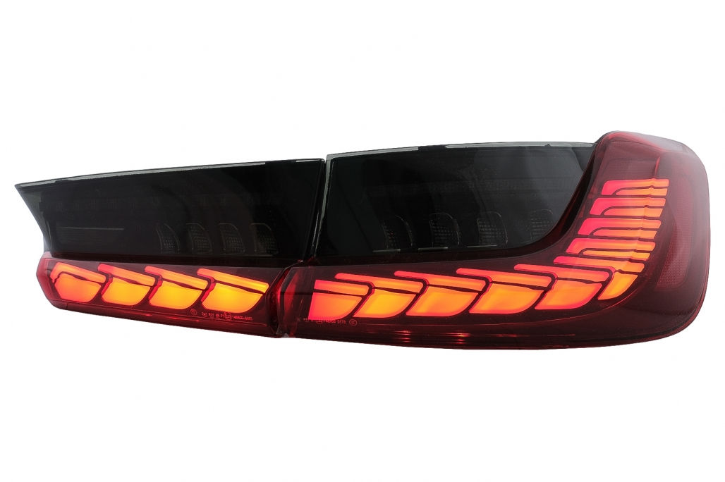 Stopuri LED compatibil cu BMW Seria 3 G20 G28 M3 G80 Sedan (2018-2022) Rosu Fumuriu cu Semnal Dinami foto 1