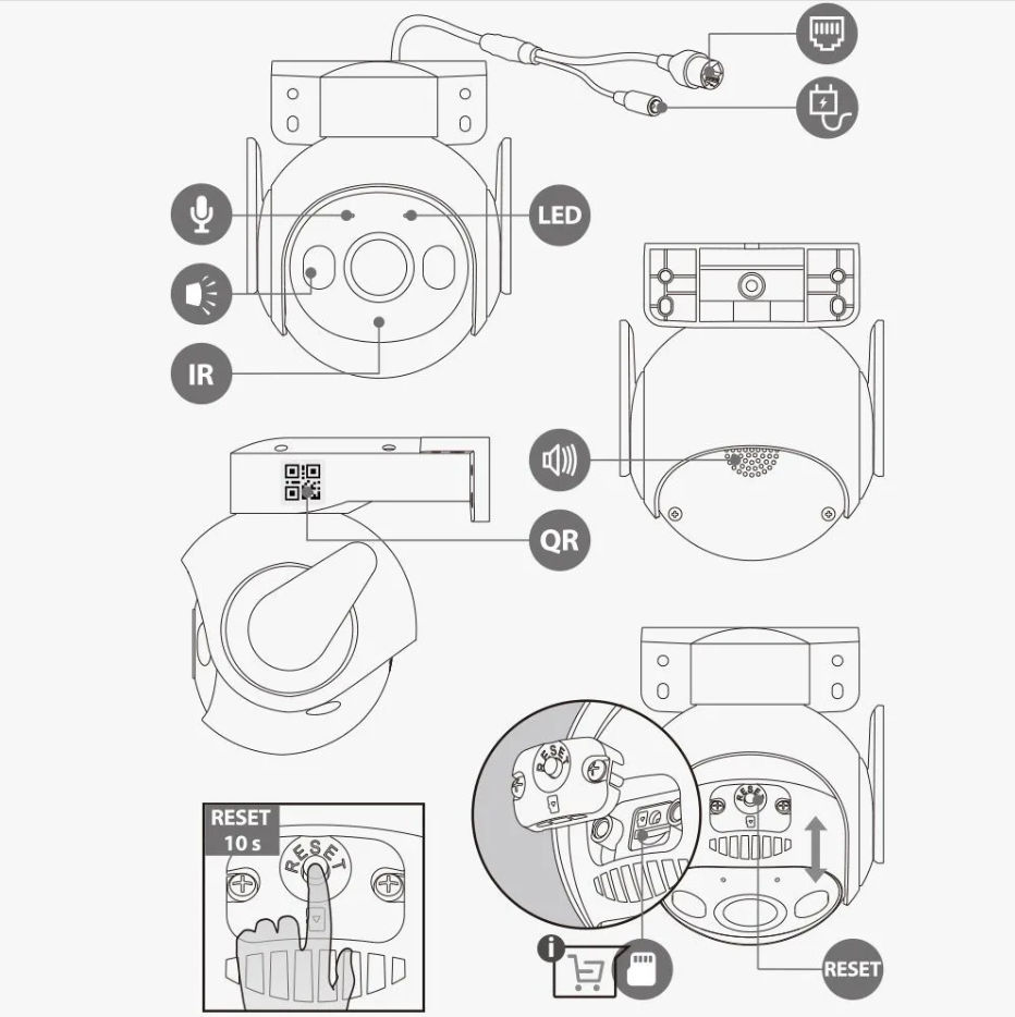 Cameră CCTV WiFi 6 rotativă IMOU Cruiser 2 5MP Lungime focală 3,6 mm Bazat pe tehnologia IMOU SENSE foto 17