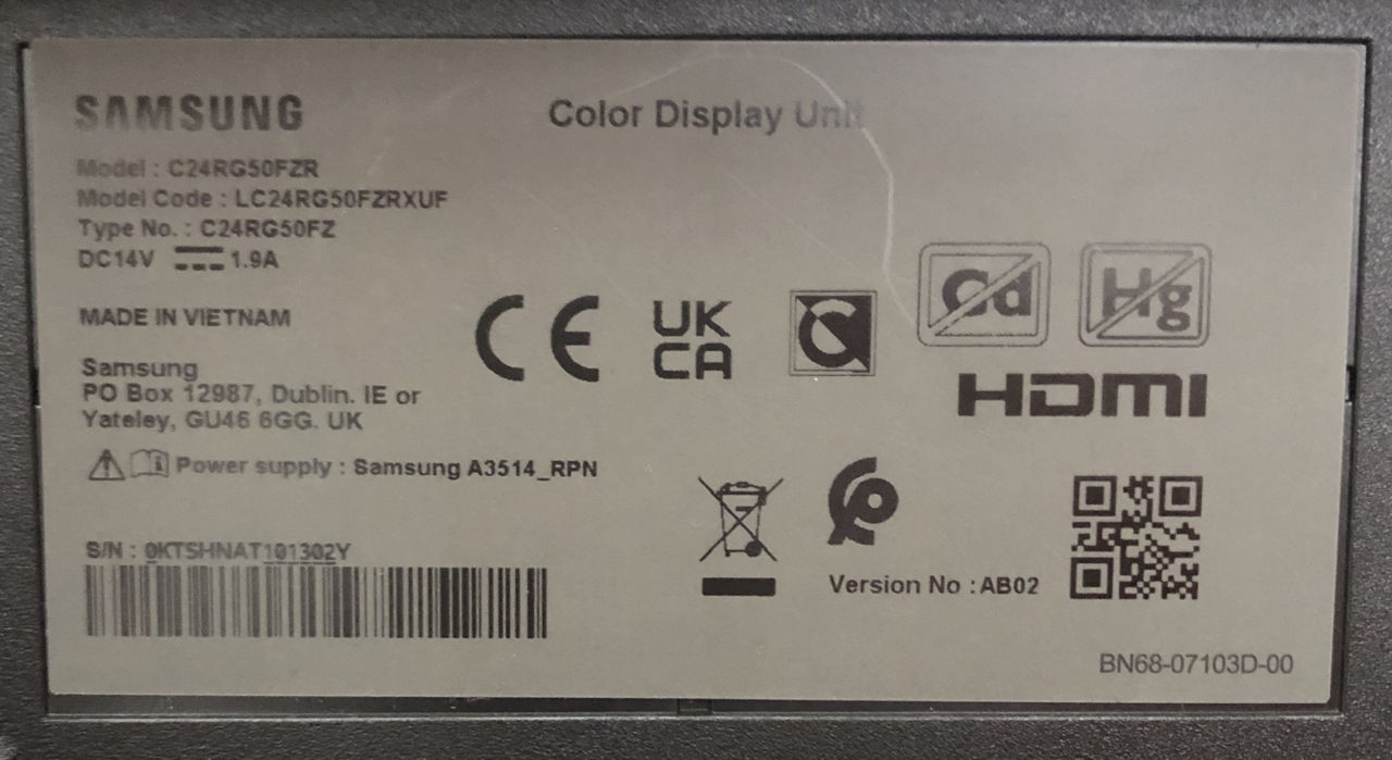 Монитор Samsung 24' 144hz 1920x1080 (изогнутый) 185$