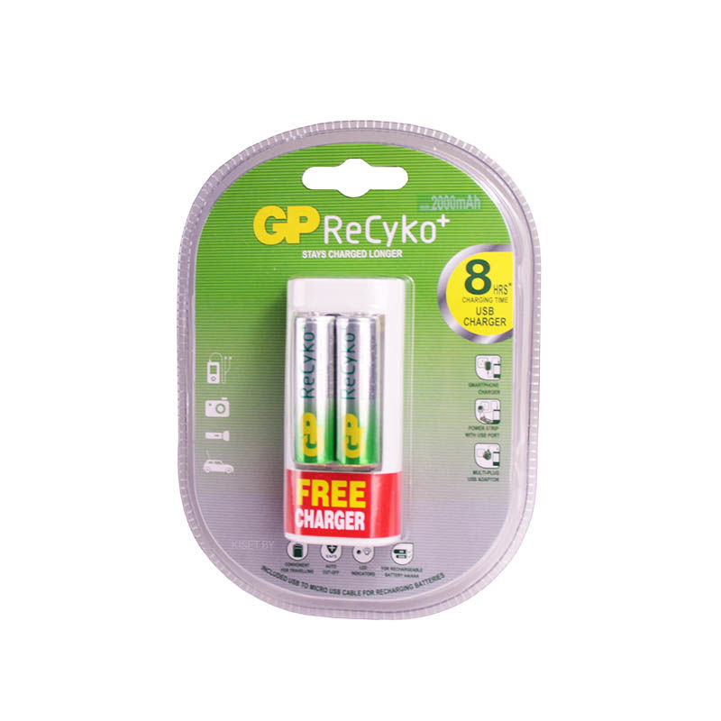 Incarcator GP ReCyko U211 2xAAA/AA + baterii 2x2000mAh AA foto 0