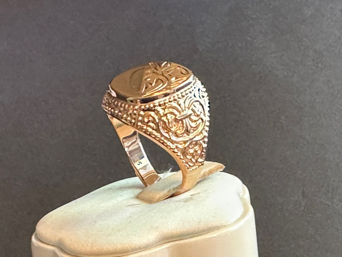 Мужской перстень кольцо 585 золото печатка 14Kt inel pentru bărbați 585 Aur Oro 750 18Kt  фото 1