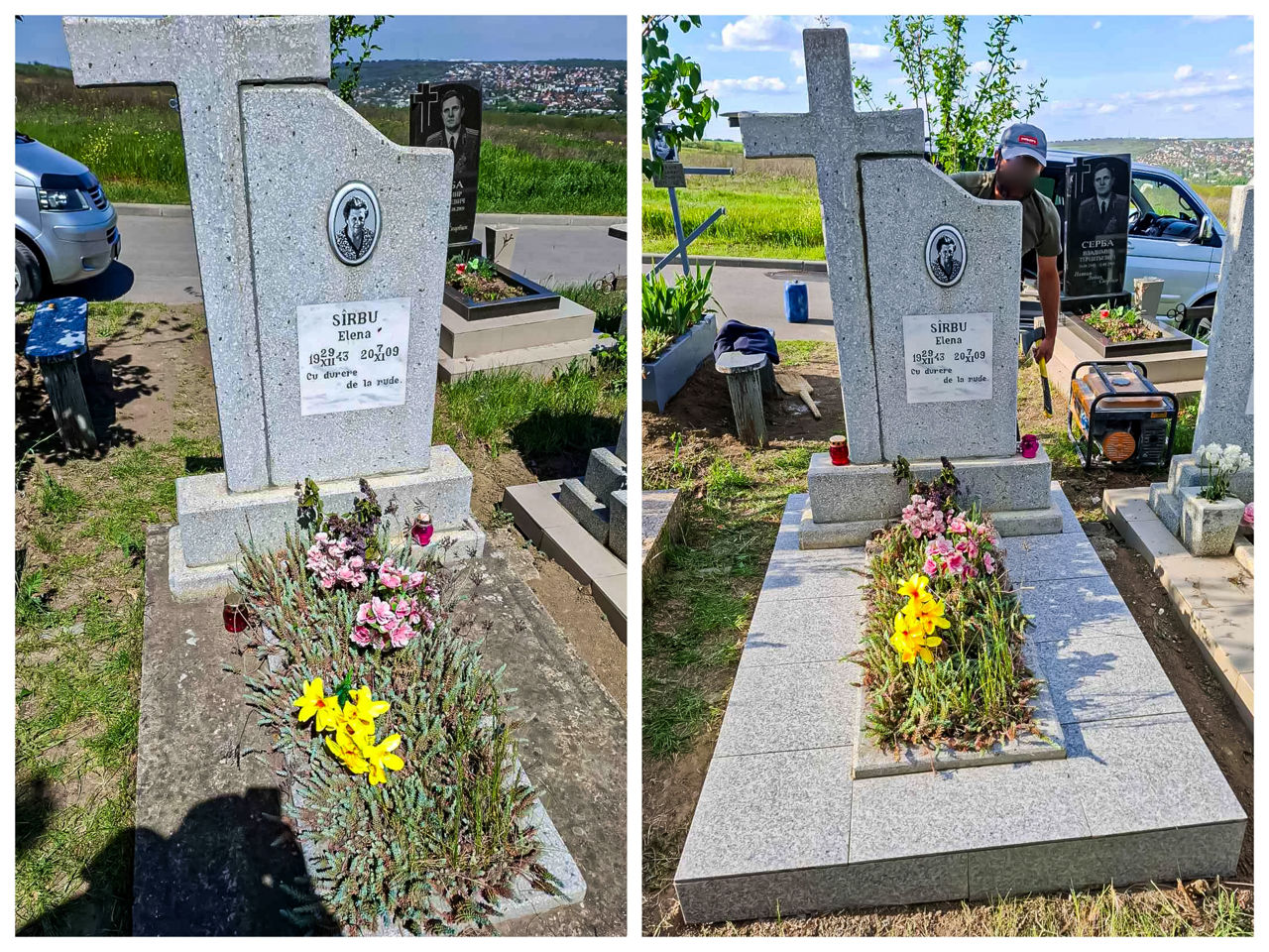 Repararea și restaurarea fundațiilor pietrelor funerare: turnare, consolidare, curățare, placare foto 2