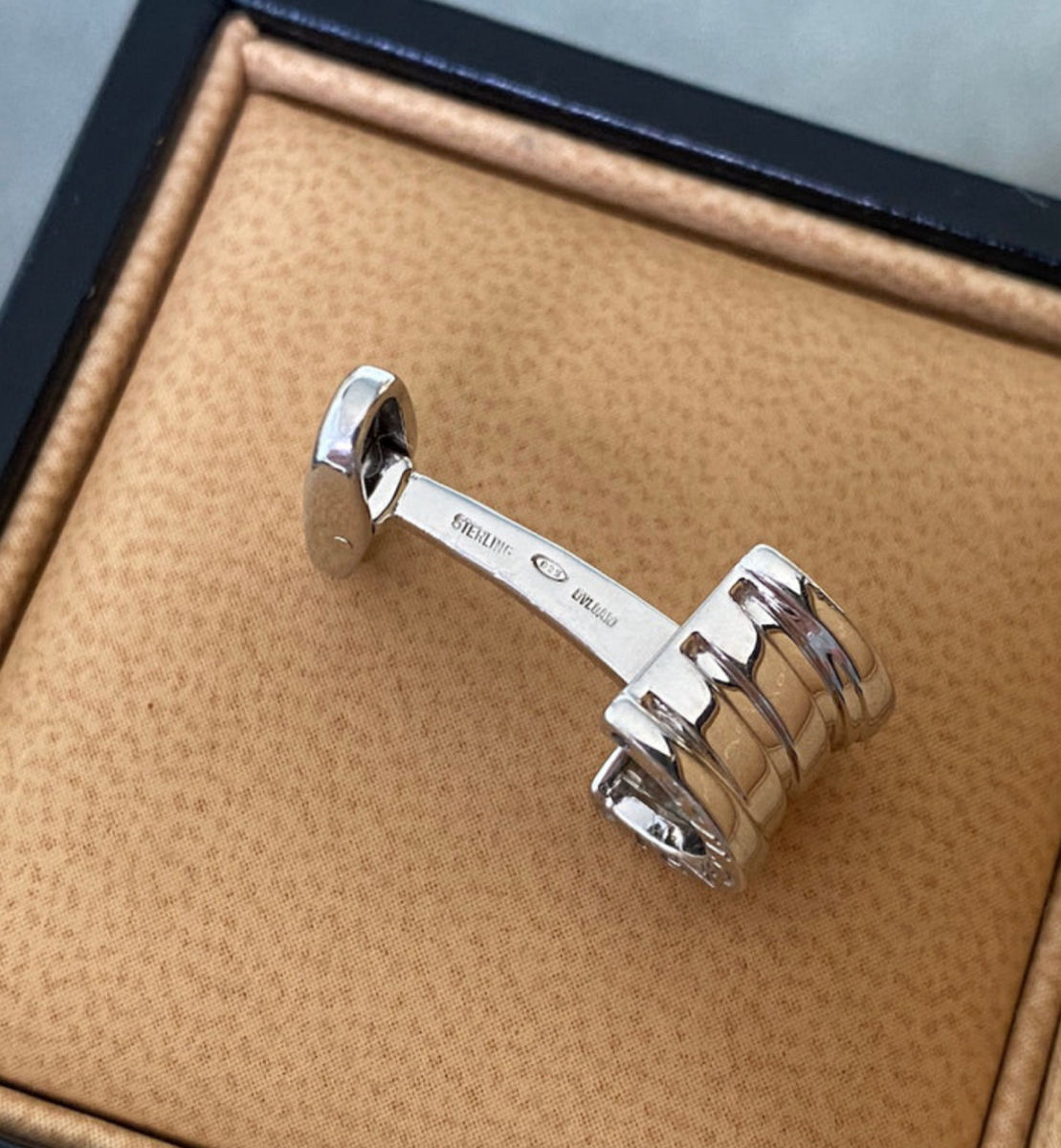 Запонки Bvlgari, оригинал , Butoni Bvlgari , Bvlgari B.ZERO1 Sterling Silver Cufflinks фото 6