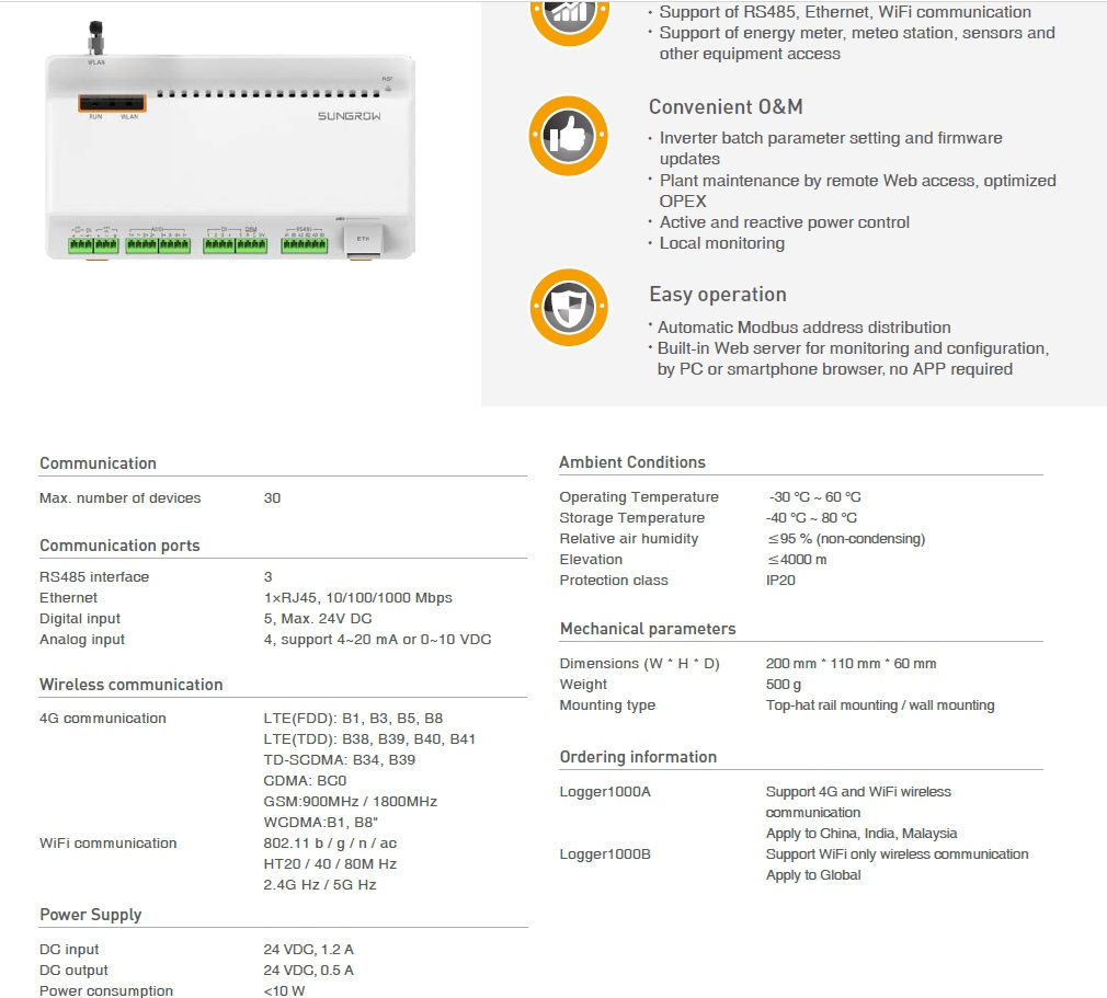 Invertoare Sungrow EU de la 5 - 250 kWt 3 fazate foto 7