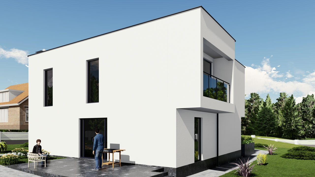 Casă de locuit individuală cu 2 niveluri/ Parter+Etaj/stil modern/ renovări/cosntrucții/3D/arhitect foto 2