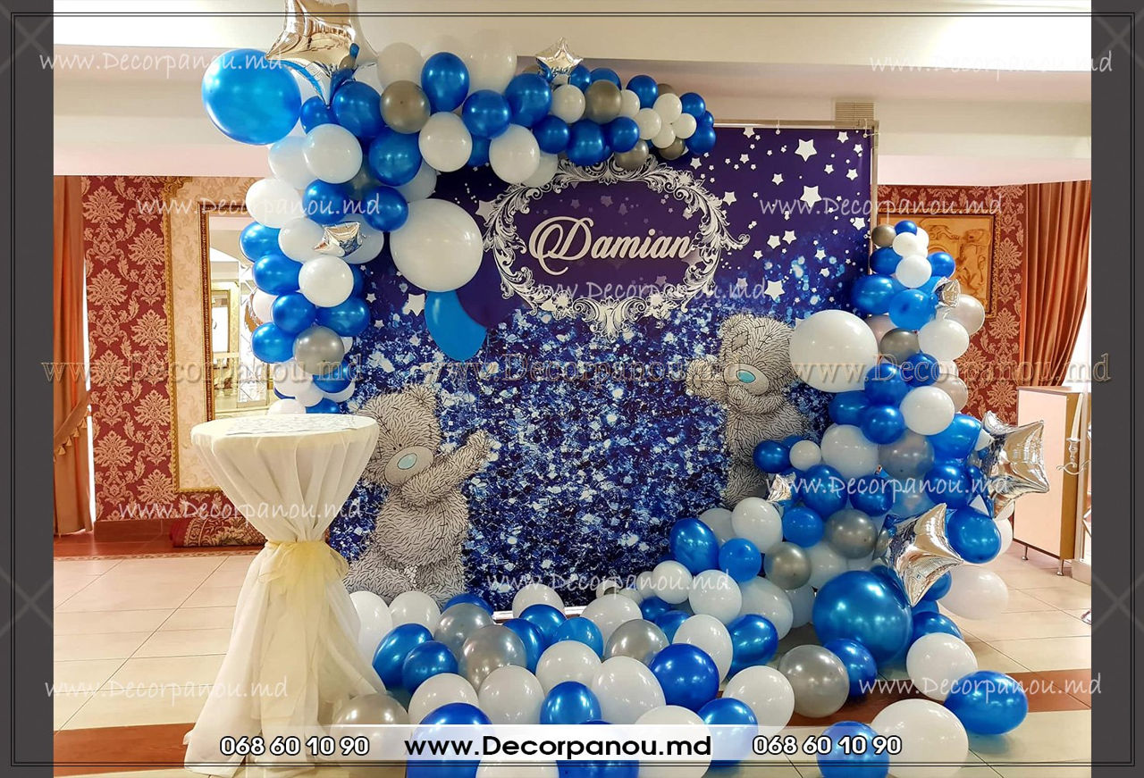 Foto panou , foto stand , banner ca decor cu baloane pentru nunta , cumetrie , zi de nastere , botez foto 1