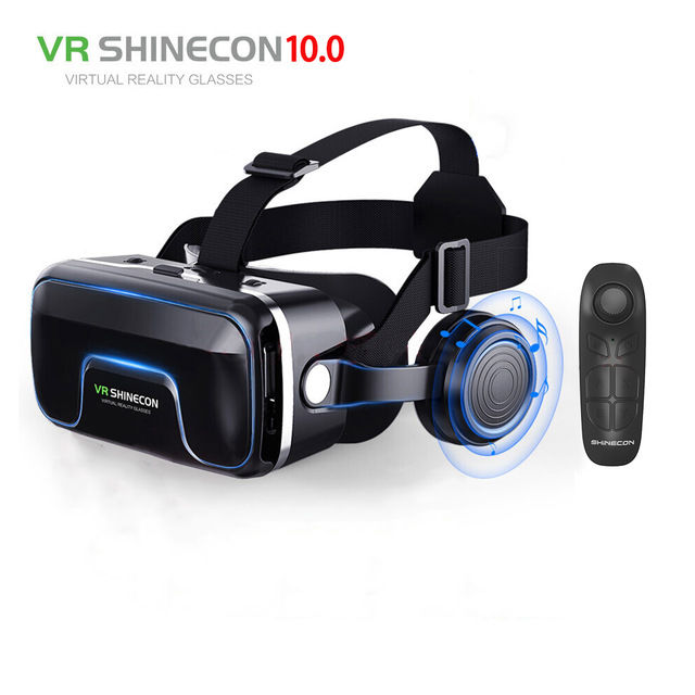 Новые очки виртуальной реальности vr shinecon с наушниками + джойстик