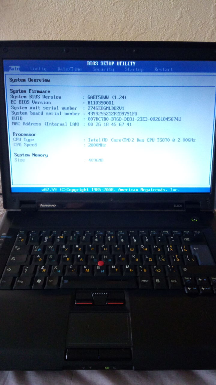 Lenovo SL500 Thinkpad 2746-E8G foto 0