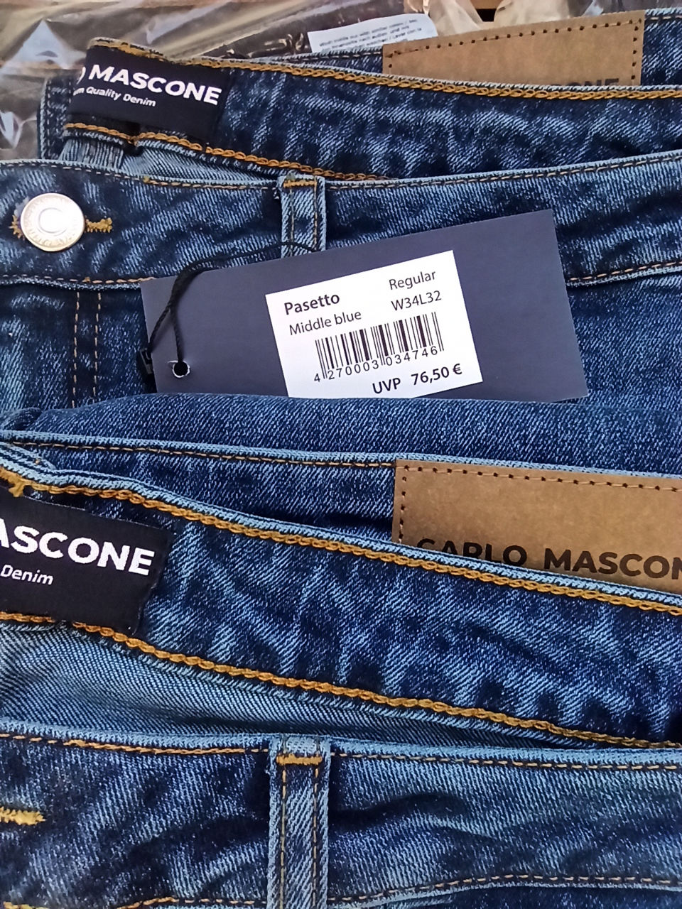 En-gros! Blugi bărbătești Carlo Mascone | 815 perechi | Regular Fit | Dark Blue & Blue foto 0
