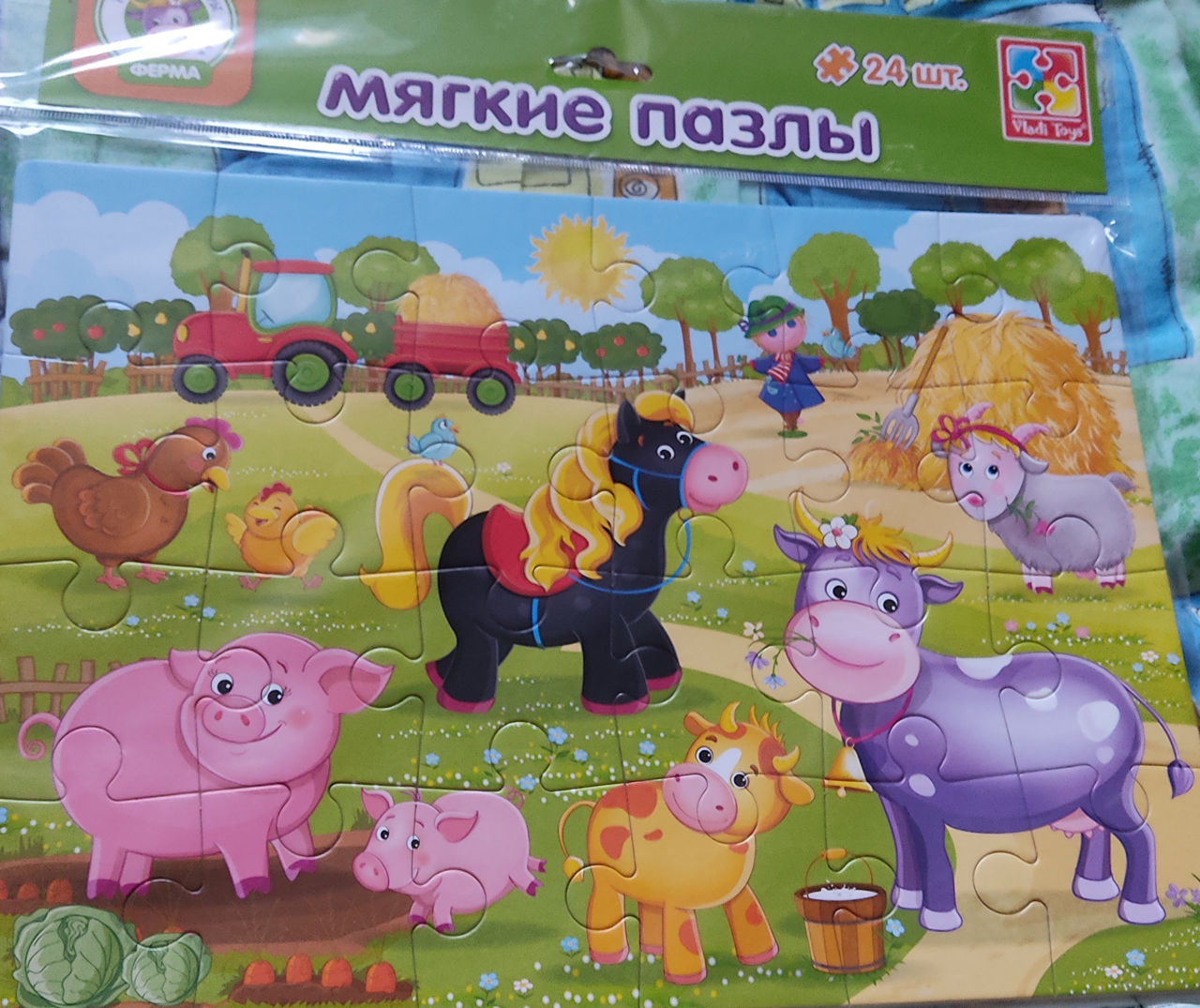 Продам новые большие мягкие пазлы 24 детали.