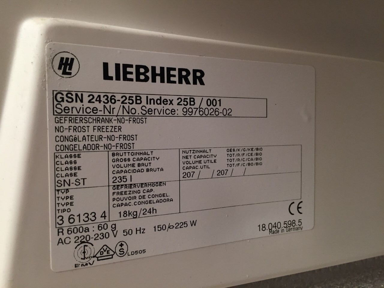 Морозильник Liebherr Premium No Frost на 235 литров