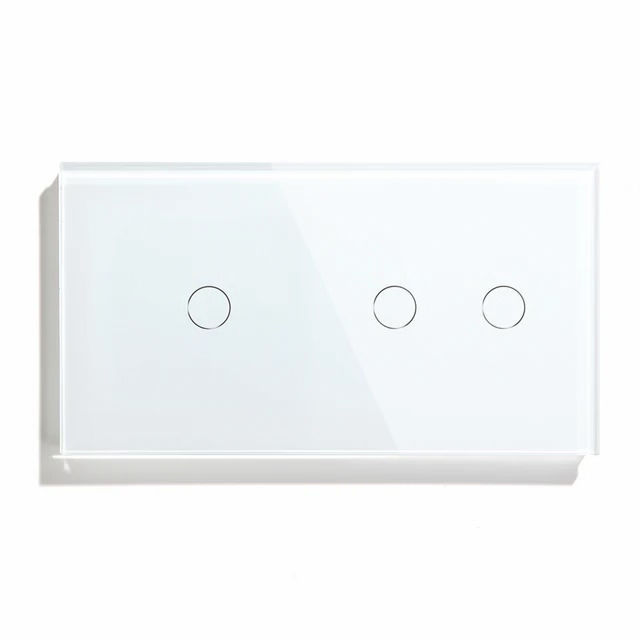 Intrerupator ALB, 1 clapa + 2 clape, set WiFI/ 1 way/86x157mm/L+N 600w / Articol 6WF1201N-WT foto 1