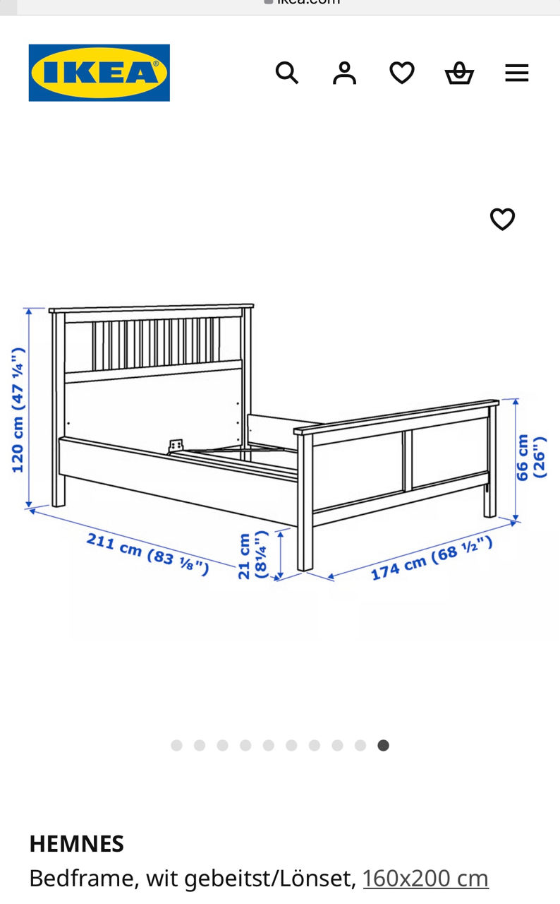 Кровать IKEA 160*220 с матрасом 4000 лей фото 3