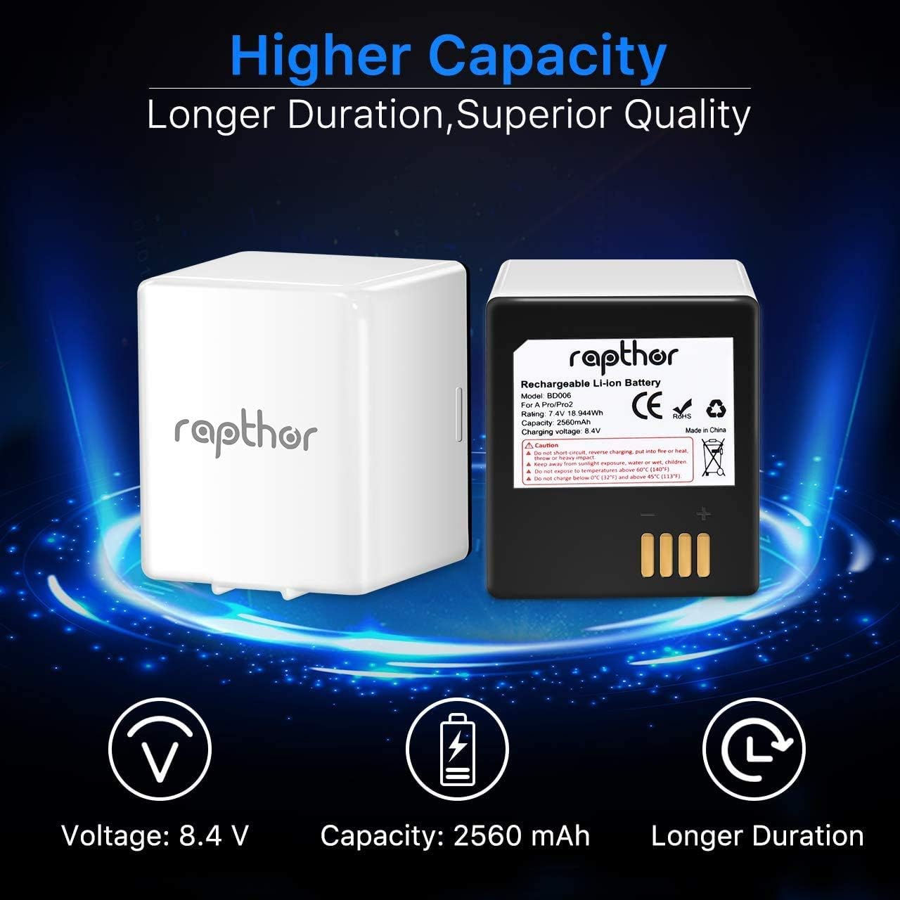 Baterie reîncărcabilă Rapthor 2560mAh Arlo compatibilă cu acumulatorul de schimb Arlo Pro/Pro 2 7,4V foto 1