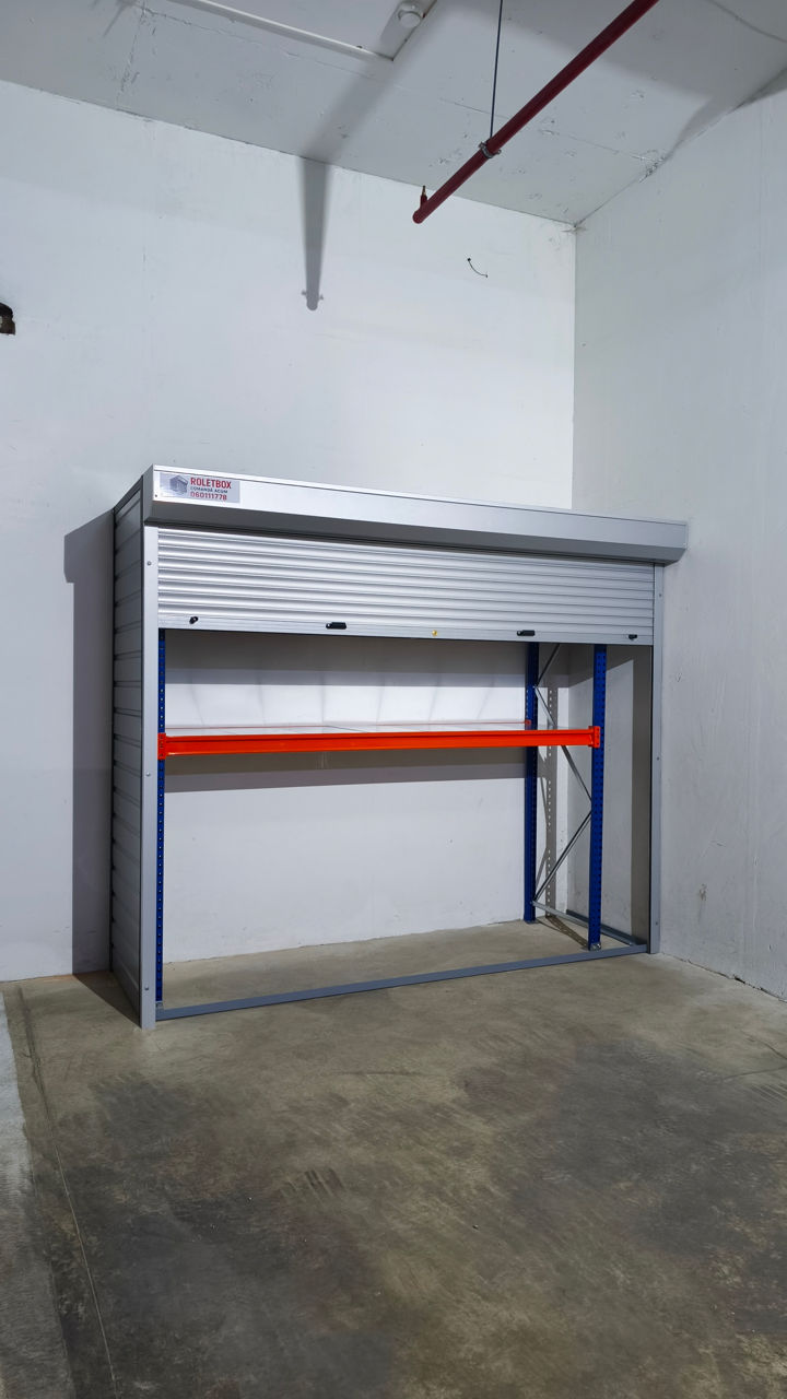 Dulap metalic RoletBox cu roletă și stelaje – perfect pentru parcare, balcon, grădină, curte. фото 7